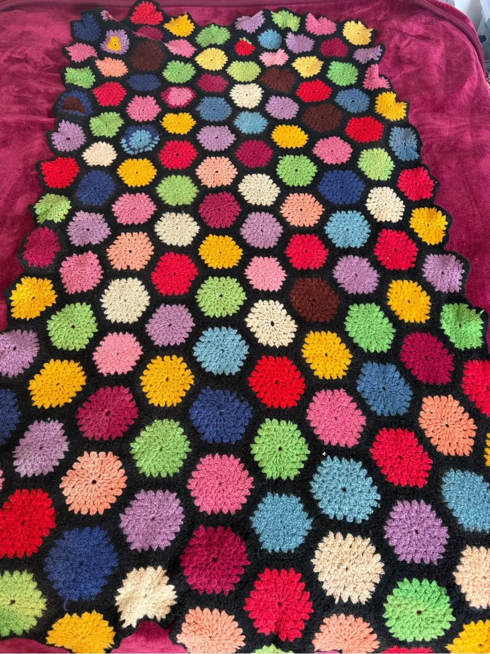 Vintage Handmade Crochet Afghan Throw Blanket